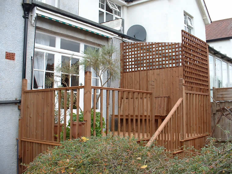 Hardwood decking used to create a lovely sun terrace